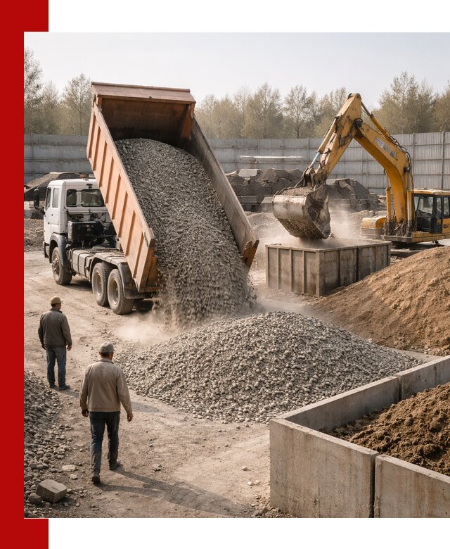 Доставка нерудных материалов с погрузкой и разгрузкой в Соликамске