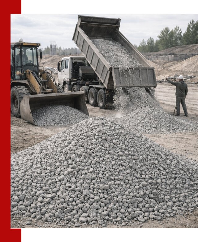 Доставка известнякового щебня фр. 5–20 в Соликамске