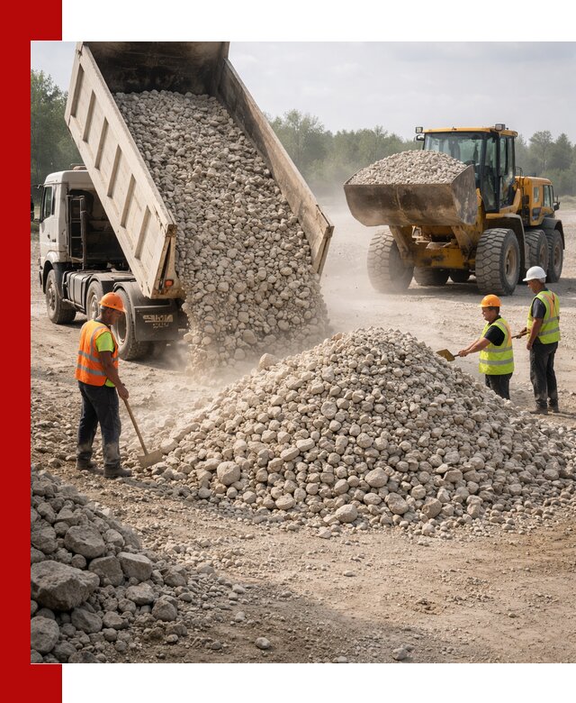 Доставка известнякового щебня фр. 40-70 в Соликамске