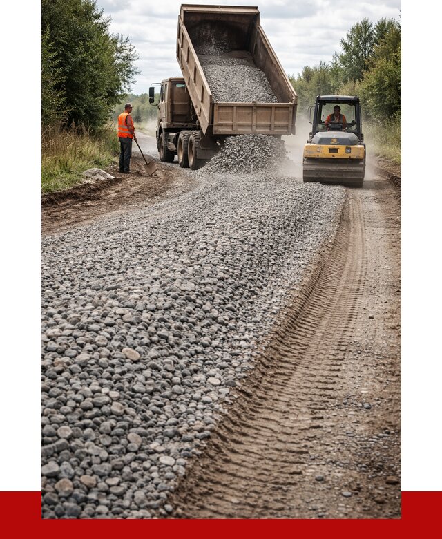 Щебень для отсыпки дороги в Соликамске от 2782 р. ПРОНЕРУДСлк