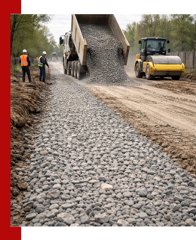 Доставка щебня для отсыпки дорог в Соликамске высокого качества