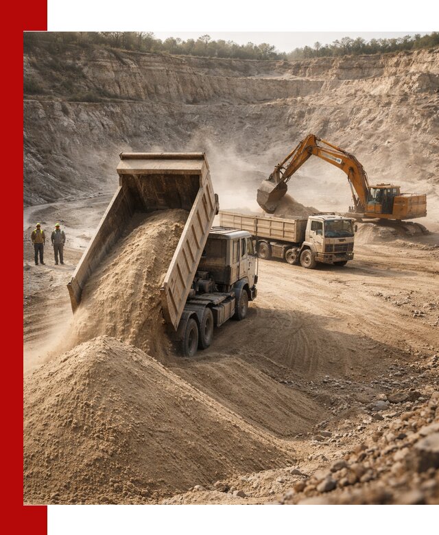 Карьерный песок навалом с доставкой в Соликамске