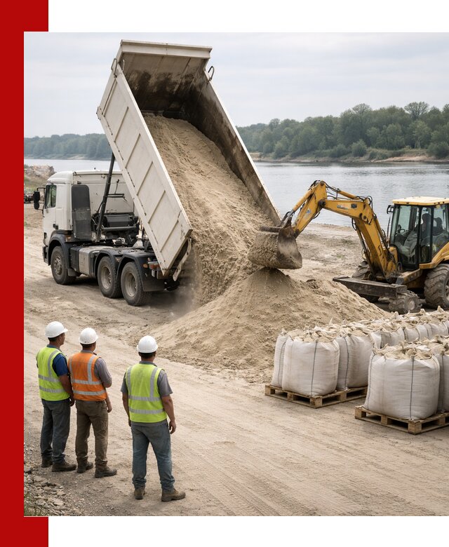 Доставка речного песка в Соликамске самосвалами и погрузкой
