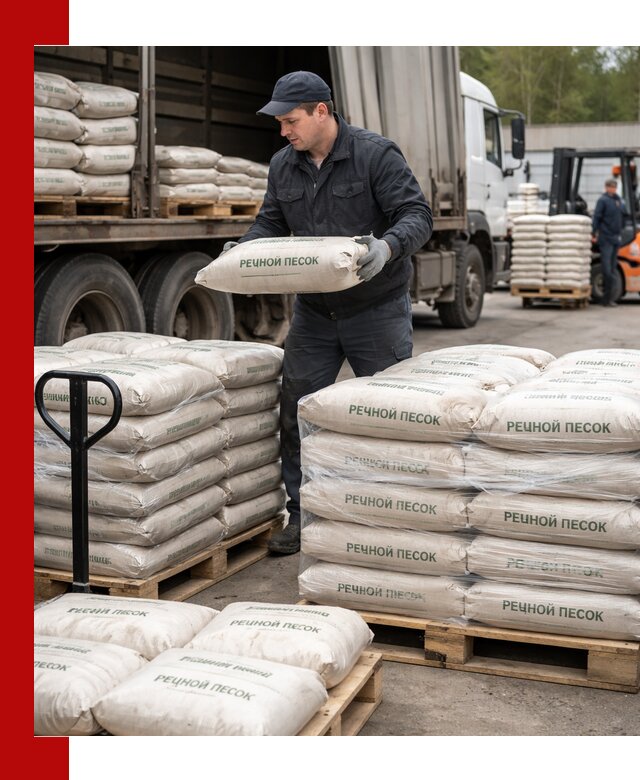 Речной песок в мешках с доставкой в Соликамске