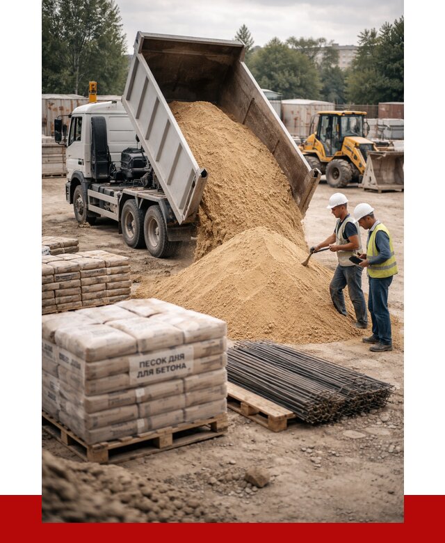 Песок для бетона в Соликамске от 2576 р. с доставкой, ПРОНЕРУДСлк