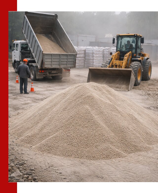Кварцевый песок фракция 0–8 для стройработ в Соликамске