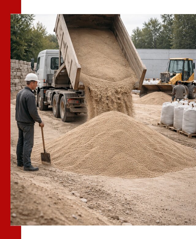 Кварцевый песок фракция 0–3 мм с доставкой в Соликамске