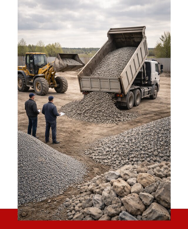 Гравий и камень с доставкой в Соликамске от 4328 р. - ПРОНЕРУДСлк