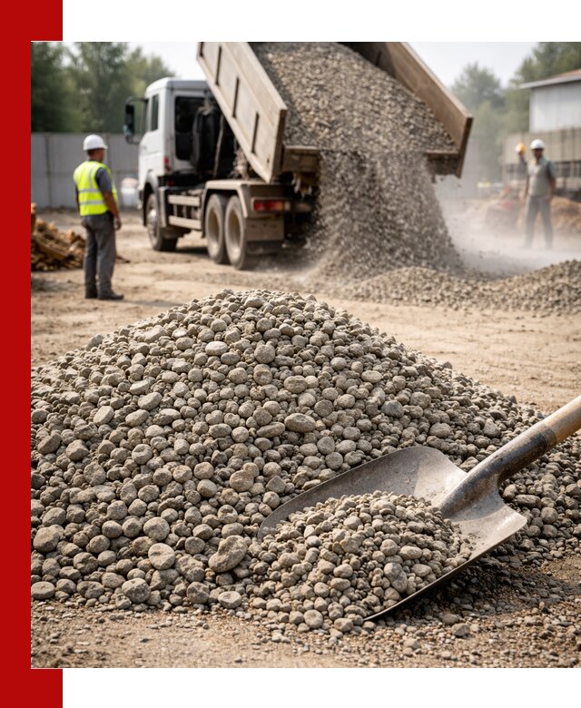 Доставка гравия фракции 20-40 в Соликамске с самосвалами