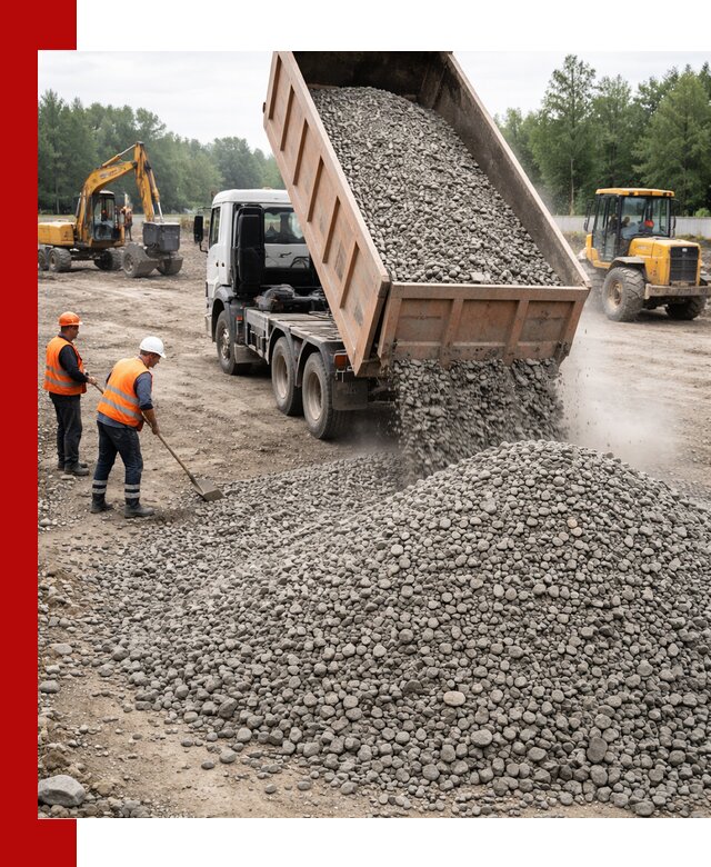 Доставка гравия фракции 40-70 в Соликамске оптом и в розницу