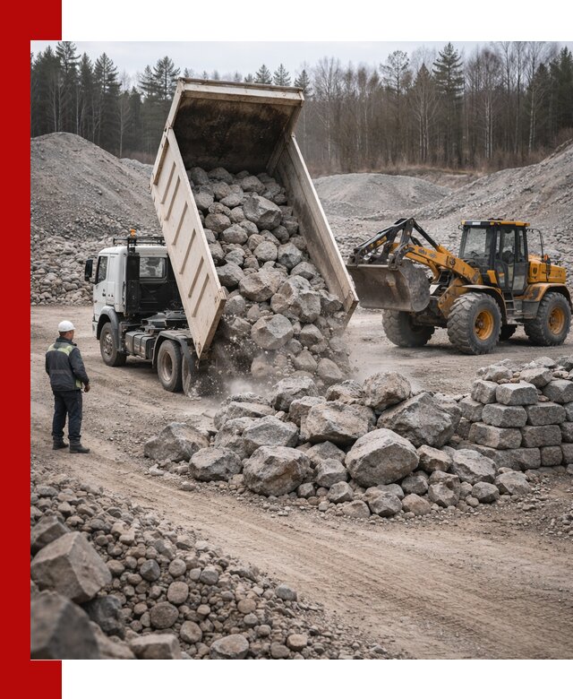 Доставка и продажа бутового гранитного камня в Соликамске