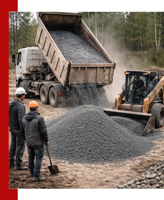 Гранитный отсев 0-5 с доставкой и разгрузкой в Соликамске