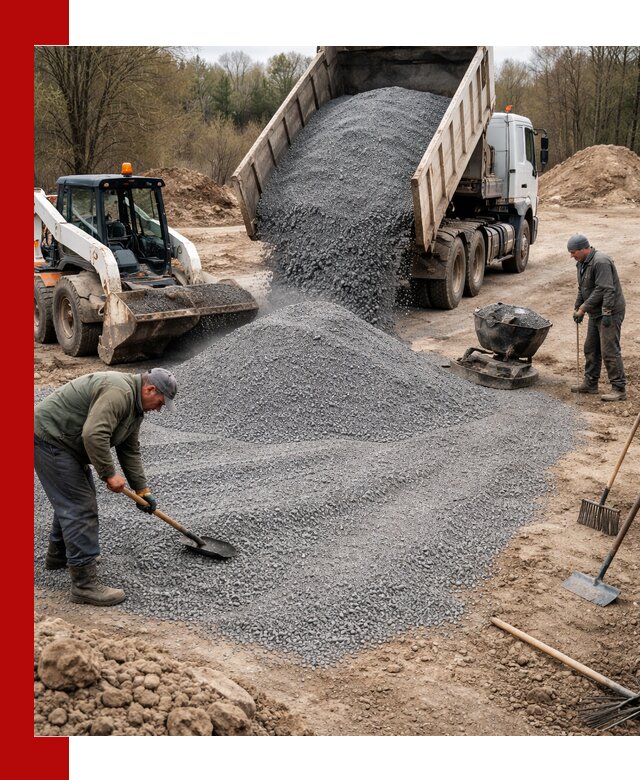 Отсев для подсыпки в Соликамске — доставка и подсыпка на участок