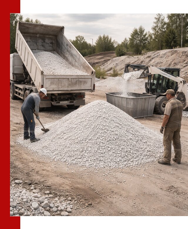 Доставка и продажа белой мраморной крошки в Соликамске