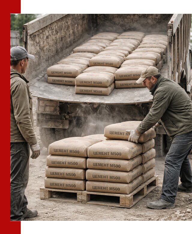 Цемент М500 с доставкой самосвалом в Соликамске