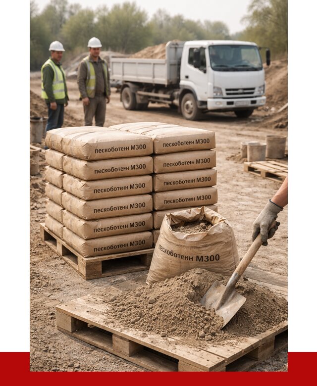 Пескобетон М300 в Соликамске с доставкой от 4792 р. за куб | ПРОНЕРУДСлк
