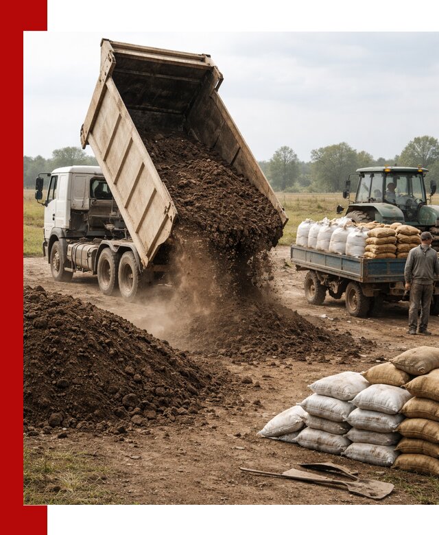 Доставка грунта и удобрений оптом в Соликамске для сельхоз и строительства