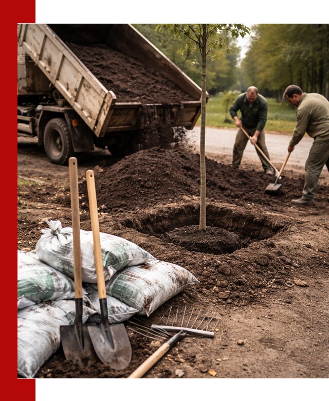 Грунт для посадки деревьев в Соликамске — доставка и подготовка почвы