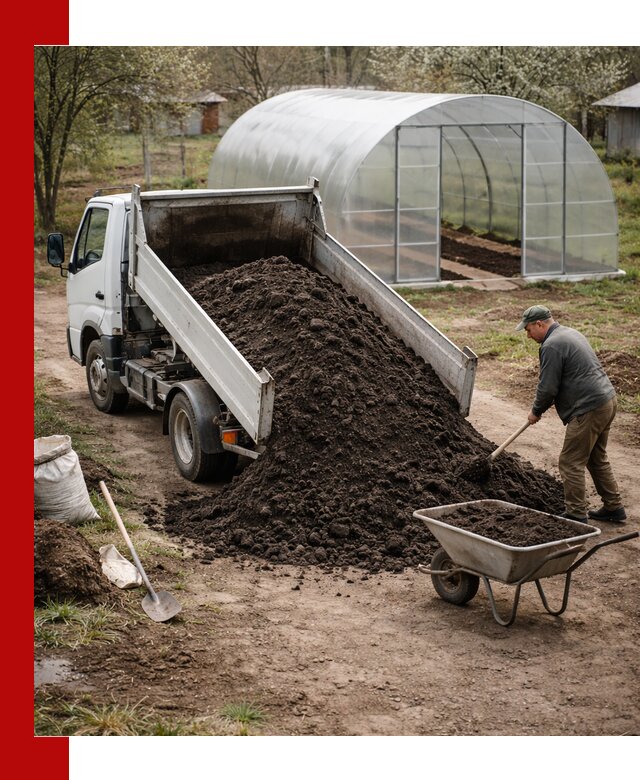 Чернозем для теплицы с доставкой в Соликамске