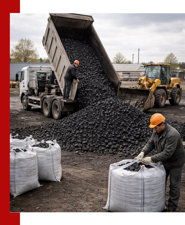 Доставка каменного угля в Соликамске оптом и в розницу