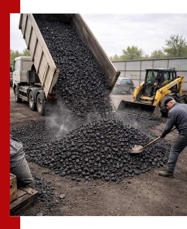 Доставка угля орех в Соликамске оптом и в розницу