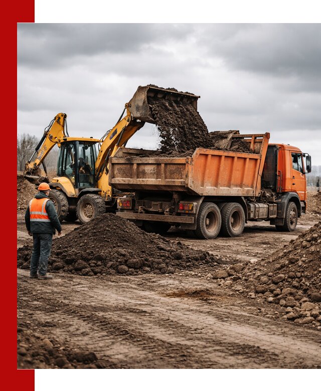 Вывоз грунта и строительного мусора в Соликамске грузовыми самосвалами