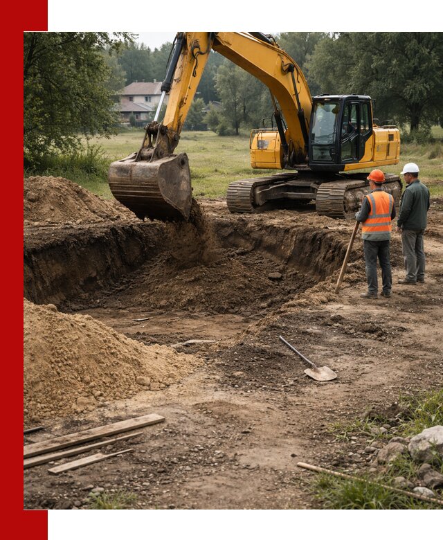 Рытье котлована под фундамент в Соликамске (быстро и недорого)